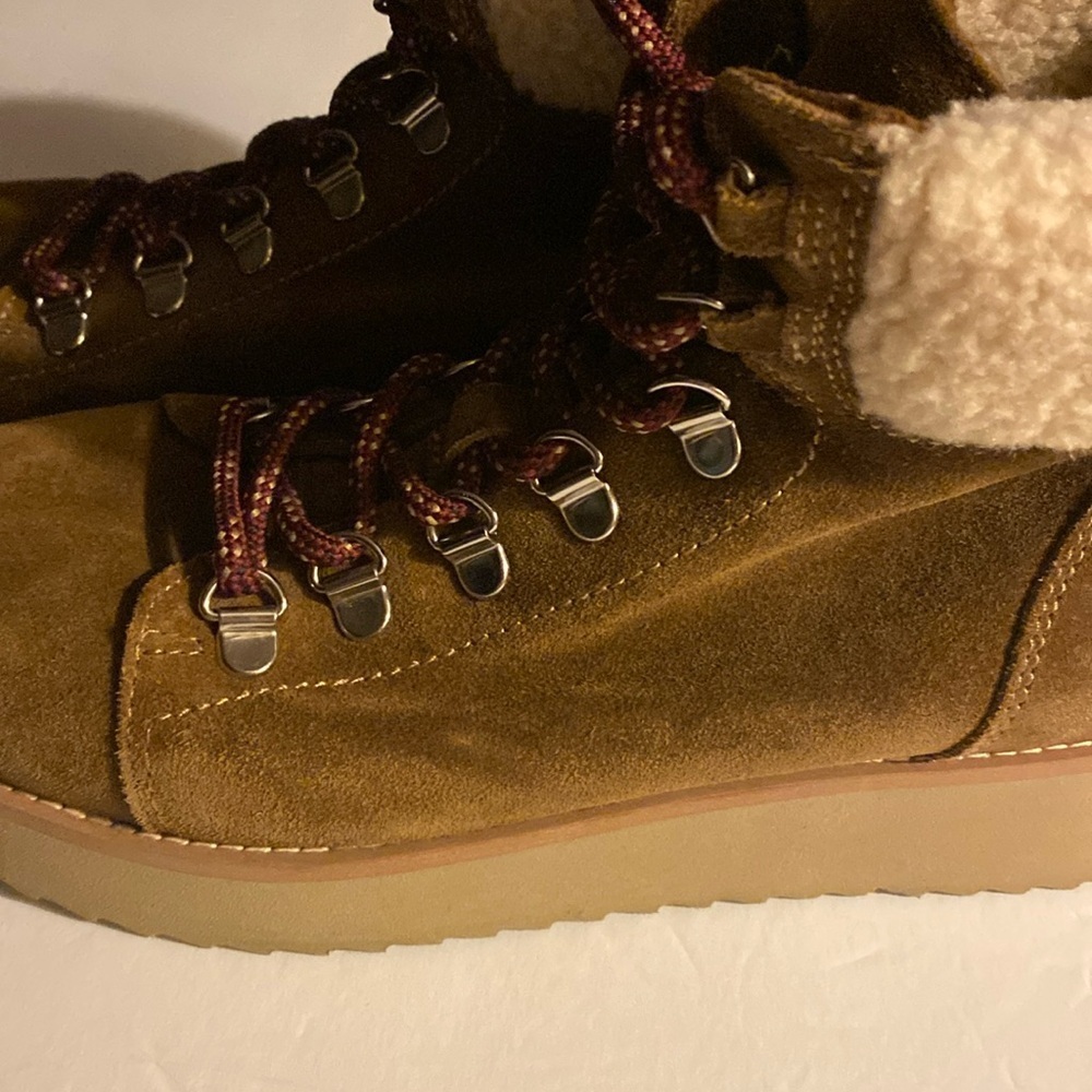 Sam Edelman Boots, Hiking Boots, Suede Leather, Sherpa, Sz 7.5, Gorpcore - Picture 8 of 14